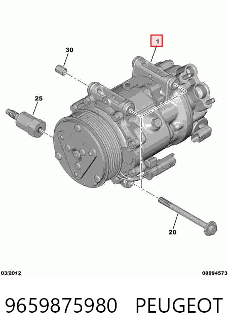 9659875980 Peugeot/Citroen Sprężarka klimatyzacji