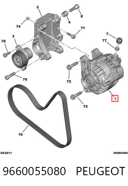 9660055080 Peugeot/Citroen Alternator