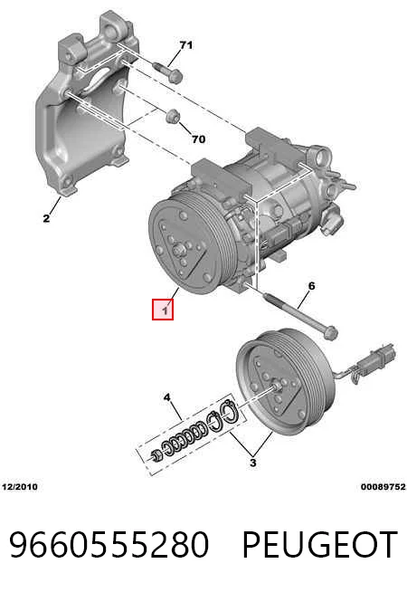 9660555280 Peugeot/Citroen Sprężarka klimatyzacji