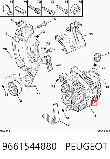 9661544880 Peugeot/Citroen Alternator