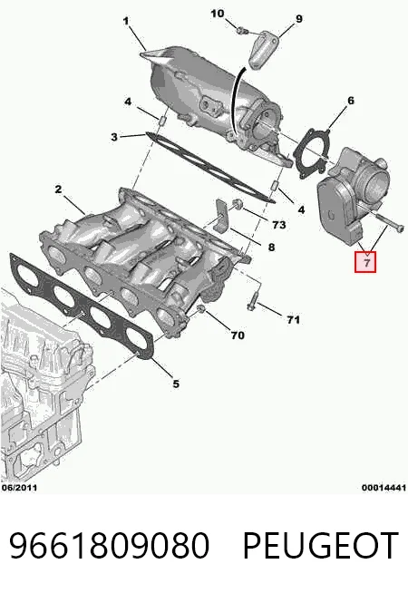 9661809080 Peugeot/Citroen Przepustnica, komplet