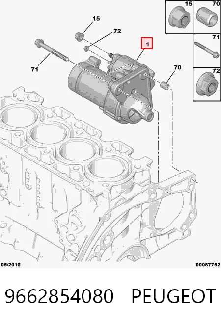 9662854080 Peugeot/Citroen Rozrusznik