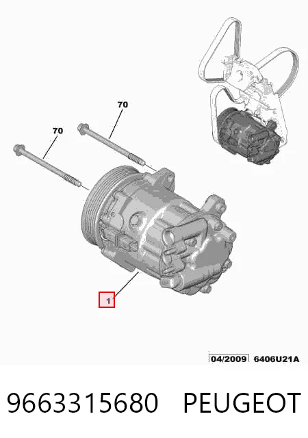 9663315680 Peugeot/Citroen Sprężarka klimatyzacji