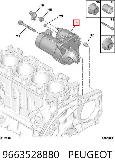9663528880 Peugeot/Citroen Rozrusznik