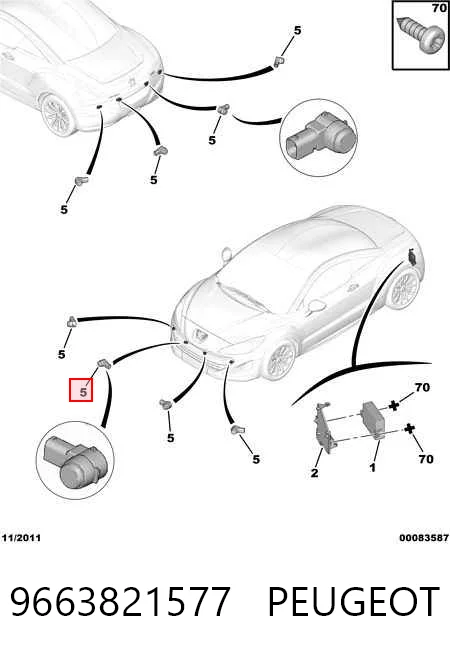 9663821577 Peugeot/Citroen Czujnik parkowania tylny