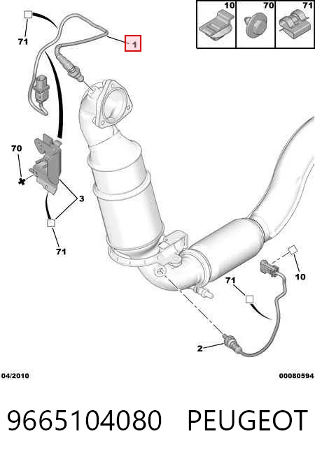 9665104080 Peugeot/Citroen Sonda lambda czujnik tlenu przed katalizatorem