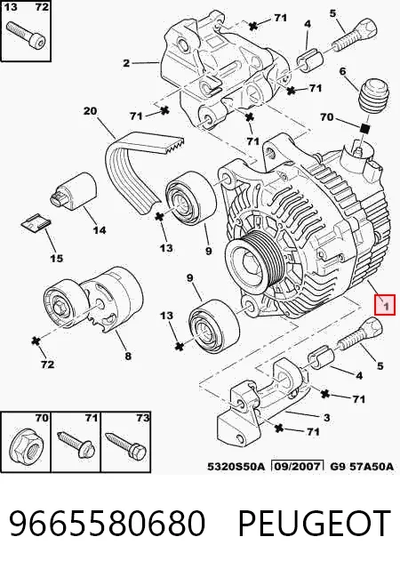 9665580680 Peugeot/Citroen Alternator