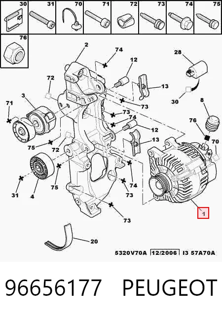 96656177 Peugeot/Citroen Alternator