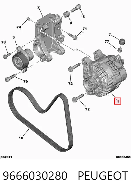 9666030280 Peugeot/Citroen Alternator