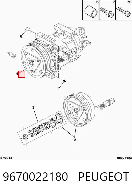 9670022180 Peugeot/Citroen Sprężarka klimatyzacji