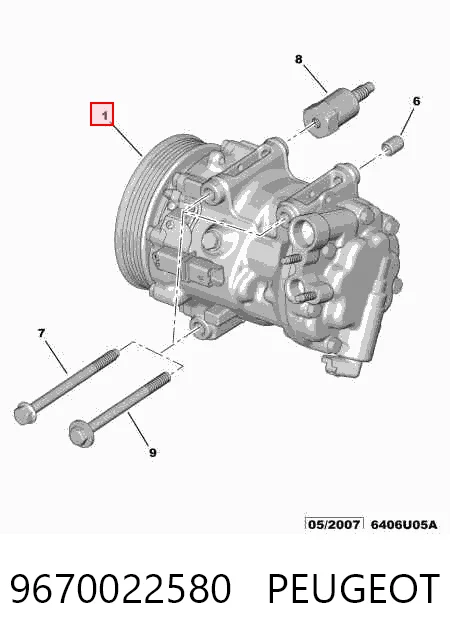 9670022580 Peugeot/Citroen Sprężarka klimatyzacji