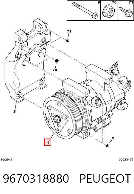9670318880 Peugeot/Citroen Sprężarka klimatyzacji