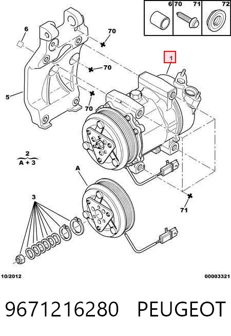 9671216280 Peugeot/Citroen Sprężarka klimatyzacji