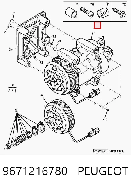 9671216780 Peugeot/Citroen Sprężarka klimatyzacji