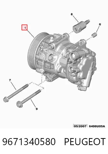 9671340580 Peugeot/Citroen Sprężarka klimatyzacji