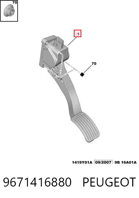 Pedał przyspieszenia (gazu) Peugeot Partner II