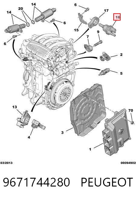 9671744280 Peugeot/Citroen Zawór PCV odpowietrzający silnik