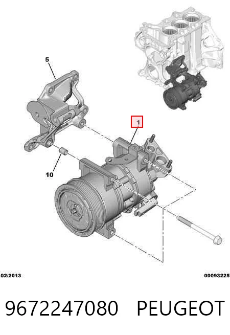 9672247080 Peugeot/Citroen Sprężarka klimatyzacji