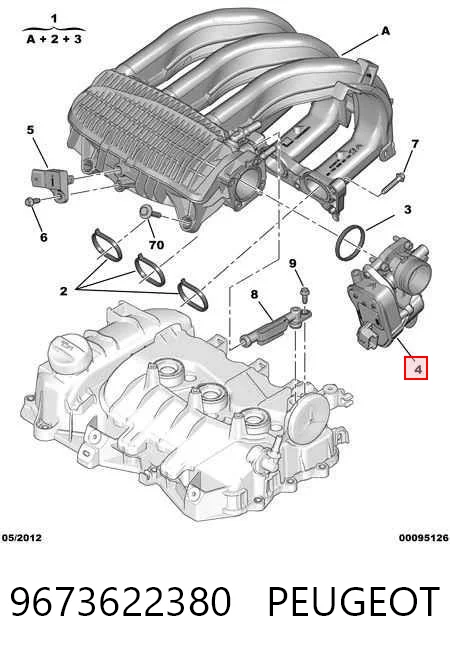 9673622380 Peugeot/Citroen Przepustnica, komplet