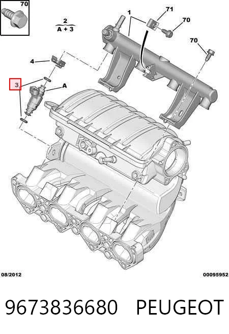 9673836680 Peugeot/Citroen Wtryskiwacz paliwa