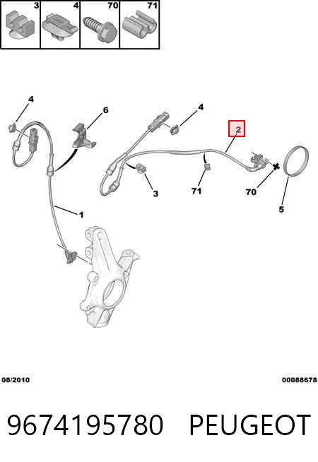 9674195780 Peugeot/Citroen Czujnik ABS tylny