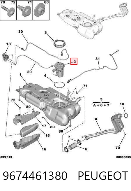 9674461380 Peugeot/Citroen Moduł pompy paliwowej z czujnikiem poziomu paliwa