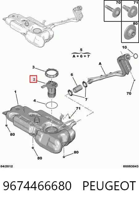 9674466680 Peugeot/Citroen Moduł pompy paliwowej z czujnikiem poziomu paliwa