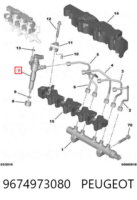 9674973080 Peugeot/Citroen Wtryskiwacz paliwa