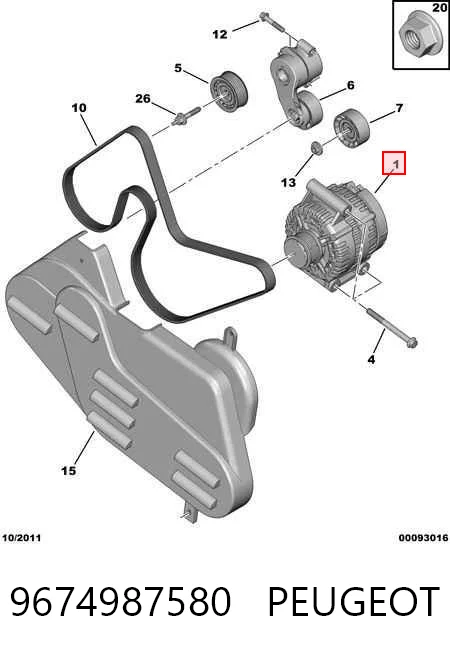 9674987580 Peugeot/Citroen Alternator