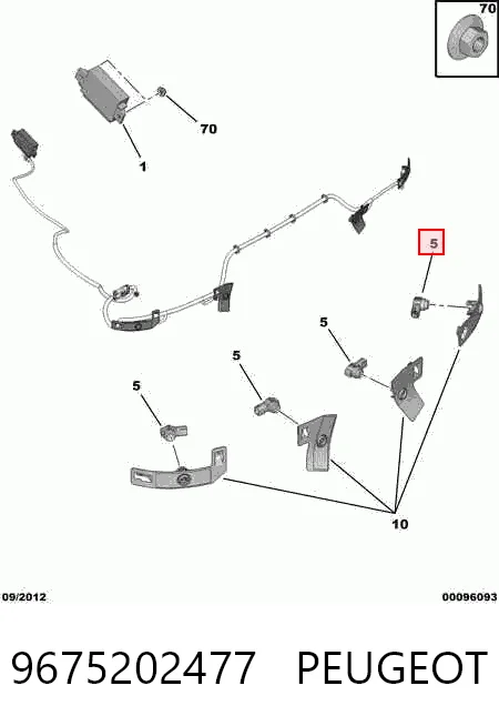 9675202477 Peugeot/Citroen Czujnik parkowania przedni
