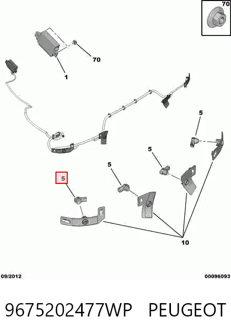 9675202477WP Peugeot/Citroen Czujnik parkowania przedni