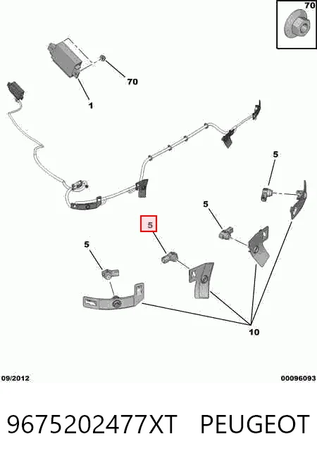 9675202477XT Peugeot/Citroen Czujnik parkowania przedni