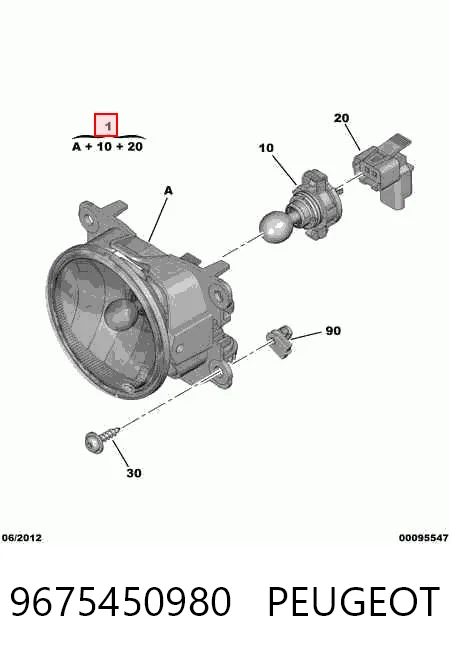9675450980 Peugeot/Citroen Lampa przeciwmgielna lewa/prawa