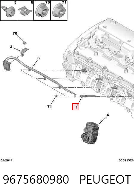 9675680980 Peugeot/Citroen Świeca żarowa