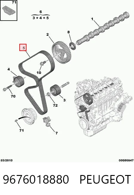 Pasek rozrządu 9672038080 Ford