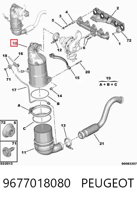 Konwerter-katalizator Peugeot 308 II hatchback (LB, LP, LW, LH, L3) (2013 - 2021) cena, od 476,19 USD