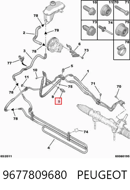 9677809680 Peugeot/Citroen Czujnik pompy wspomagania