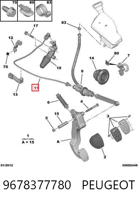 9678377780 Peugeot/Citroen Przewód sprzęgła