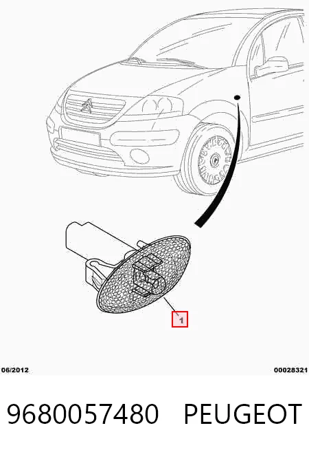 9680057480 Peugeot/Citroen Powtarzacz kierunkowskazu na błotniku