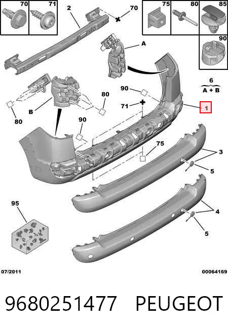 Zderzak tylny Peugeot 207 SW kombi (WK) (2007 - 2013) cena, od 244,94 USD