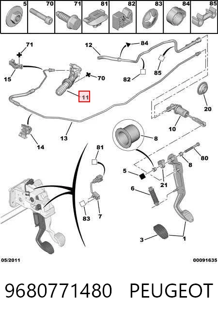 9680771480 Peugeot/Citroen Cylinder roboczy sprzęgła