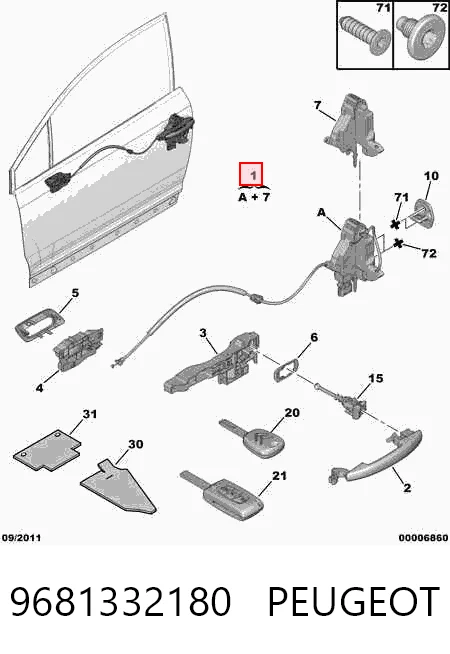 Zamek drzwi przednich lewych Citroen C4 I coupe (LA) (2004 - 2010) cena, od 81,19 USD