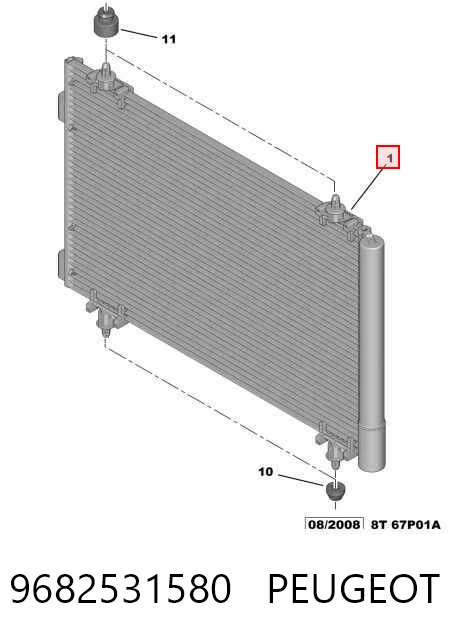 9682531580 Peugeot/Citroen Chłodnica klimatyzacji