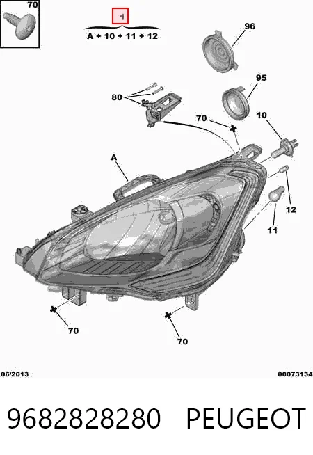 Reflektor lewy VAG 9682828280 cena, od 177,12 USD