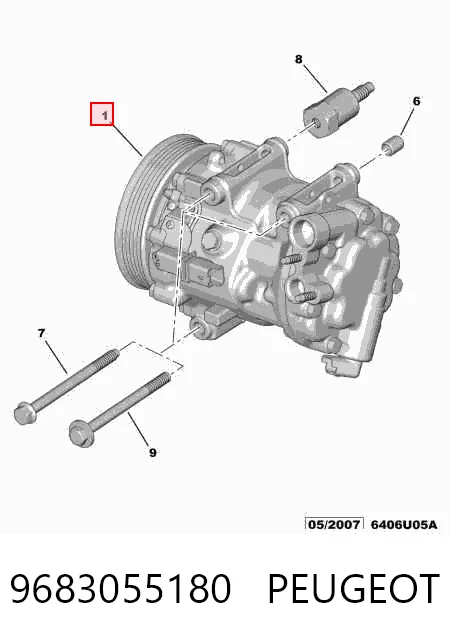 9683055180 Peugeot/Citroen Sprężarka klimatyzacji