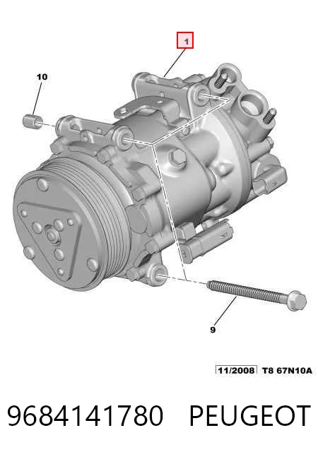 9684141780 Peugeot/Citroen Sprężarka klimatyzacji