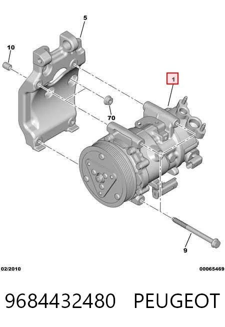 9684432480 Peugeot/Citroen Sprężarka klimatyzacji