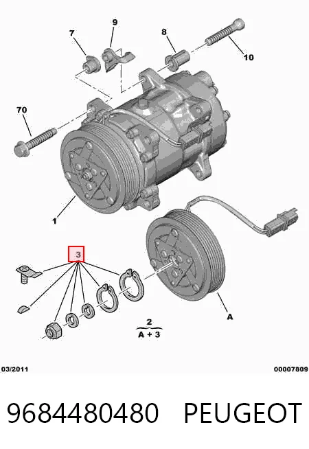 9684480480 Peugeot/Citroen Sprężarka klimatyzacji
