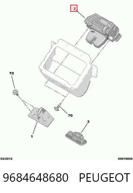 9684648680 Peugeot/Citroen Zamek klapy bagażnika (3/5 drzwi tylnych)