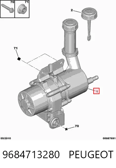 9684713280 Peugeot/Citroen Pompa wspomagania hydraulicznego kierownicy